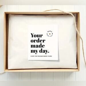 100 Thank You Cards Pack - Your Order Made My Day.